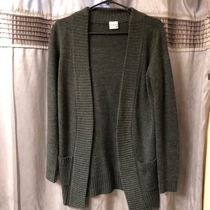 Long grey cardigan sweater